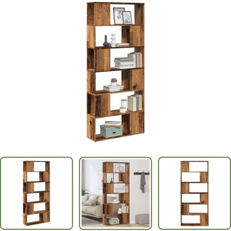 Libreria con scomparti -  Libreria/Divisorio Stanza Legno Antico 80x24x186 cm