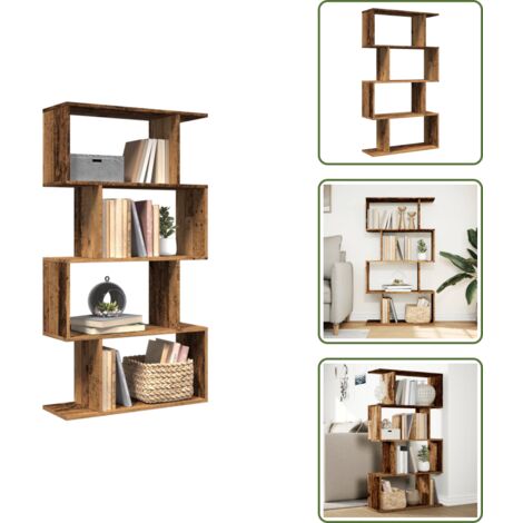 Libreria con scomparti - vidaXL Libreria 4 Ripiani Legno Vecchio 70x24x129 cm in Truciolato - Libreria in legno antico