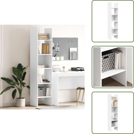Libreria con scomparti - vidaXL Libreria Bianca 40x35x180 cm in Legno Multistrato - Libreria per libri