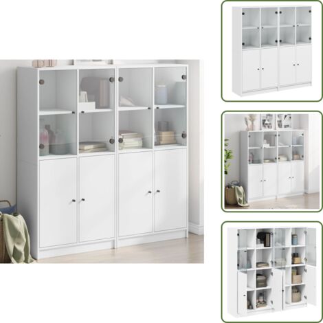 Libreria con scomparti - vidaXL Libreria con Ante Bianca 136x37x142 cm in Legno Multistrato - Libreria con piano di esposizione