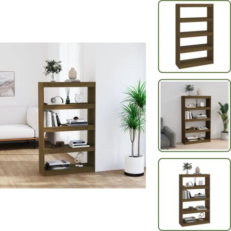 Libreria con scomparti - vidaXL Libreria/Divisorio Ambra 80x30x135,5 cm Legno Massello di Pino - Libreria per casa