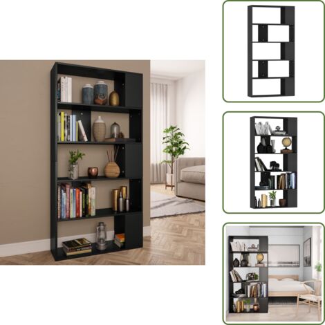 Libreria con scomparti - vidaXL Libreria/Divisorio Nero 80x24x159 cm in Legno Ingegnerizzato - Libreria per casa