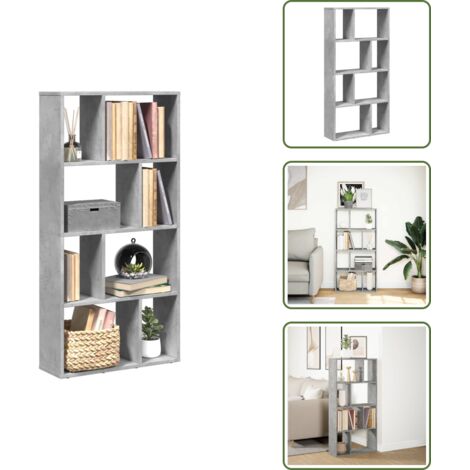 Libreria con scomparti - vidaXL Libreria Grigio Cemento 60x20x120,5 cm in Truciolato - Libreria per soggiorno