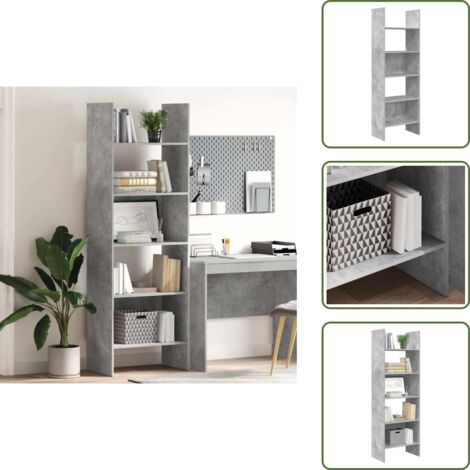 Libreria con scomparti - vidaXL Libreria Grigio Cemento 60x35x180 cm in Legno Multistrato - Libreria per libri
