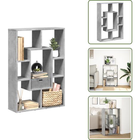 Libreria con scomparti - vidaXL Libreria Grigio Cemento 63x20x90 cm in Truciolato - Libreria per soggiorno