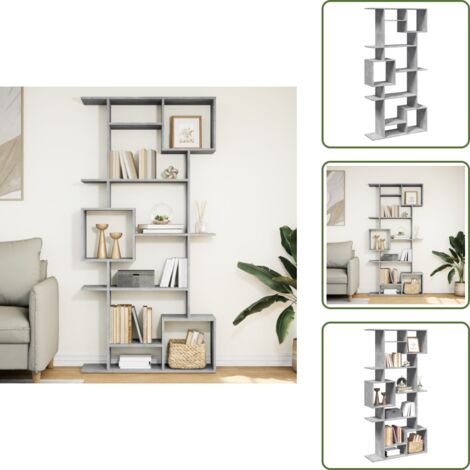 Libreria con scomparti - vidaXL Libreria Grigio Cemento 92x29x188 cm in Legno Multistrato - Libreria per casa
