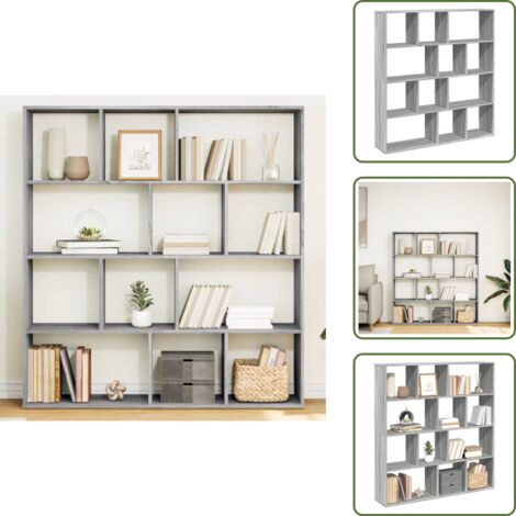 Libreria con scomparti - vidaXL Libreria Grigio Sonoma 132x29x141,5 cm in Legno Multistrato - Libreria per casa