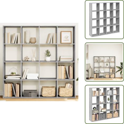 Libreria con scomparti - vidaXL Libreria Grigio Sonoma 137,5x29x137,5 cm in Legno Multistrato - Libreria per casa