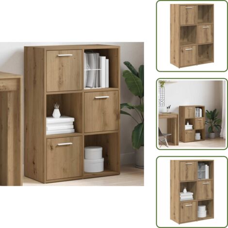 Libreria con scomparti - vidaXL Libreria Rovere Artigianale 60,5x30x90 cm in Legno Multistrato - Libreria con ante