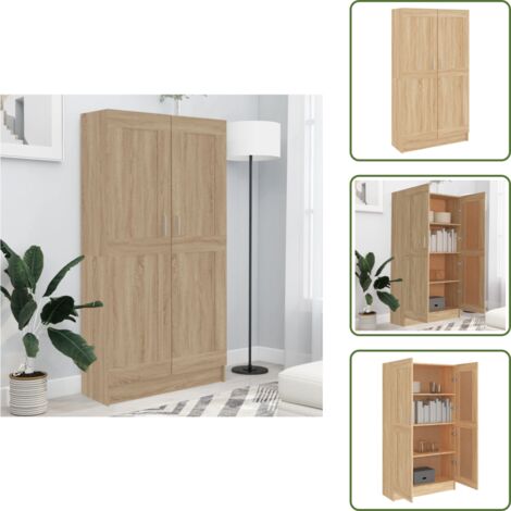 Libreria con scomparti - vidaXL Libreria Rovere Sonoma 82,5x30,5x150 cm in Legno Multistrato - Libreria con ante