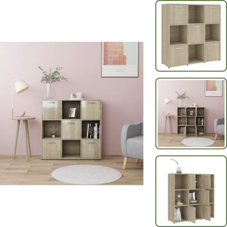 Libreria con scomparti - vidaXL Libreria Rovere Sonoma 90x30x90 cm in Legno Multistrato - Libreria per libri