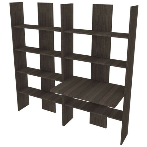 Libreria con scrivania integrata - Ideale per studio, cameretta o soggiorno - Olmo jerez scuro