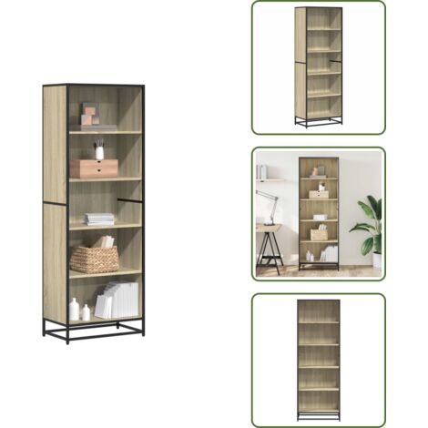 Libreria con struttura in metallo - vidaXL Libreria Rovere Sonoma 60x35x170,5 cm in Truciolato - Libreria per camere da letto