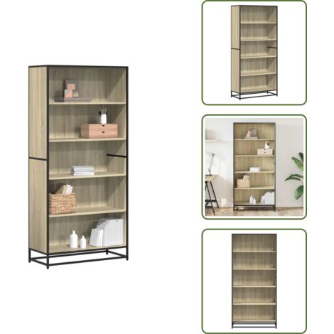 Libreria con struttura in metallo - vidaXL Libreria Rovere Sonoma 80,5x35x170,5 cm in Truciolato - Libreria con vani