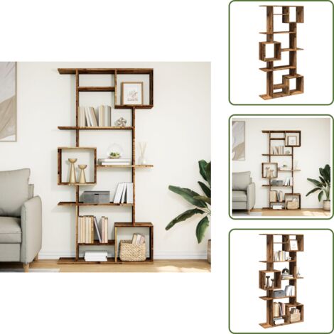 Libreria con vani - vidaXL Libreria Legno Antico 92x29x188 cm in Legno Multistrato - Libreria decorativa