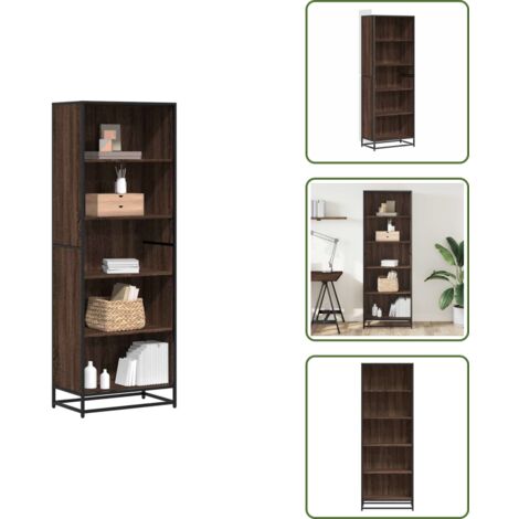 Libreria con vani - vidaXL Libreria Rovere Marrone 60x35x170,5 cm in Truciolato - Libreria per camere da letto