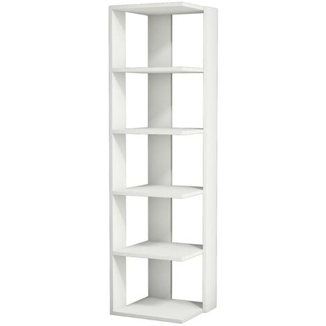 Libreria Corner 41,8x41,8x160,8 cm Bianca Homemania - Bianco