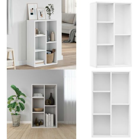 Libreria/Credenza Bianca 50x25x80 cm in Legno Multistrato - Credenza moderna - Archiviazione