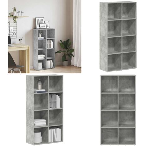 Libreria/Credenza Grigio Cemento 66x30x130 cm Legno Multistrato - Credenza - Libreria in legno multistrato