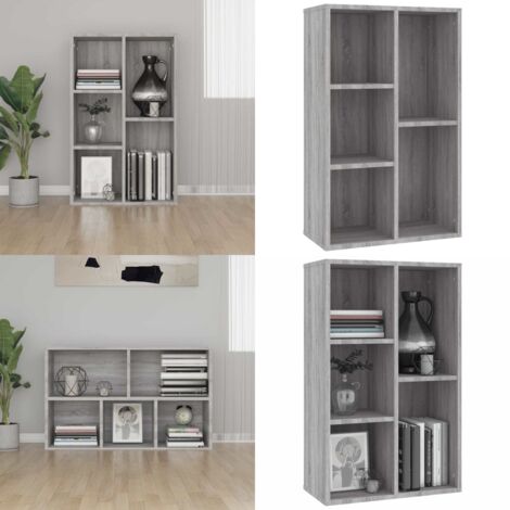 Libreria/Credenza Grigio Sonoma 50x25x80 cm Legno Multistrato - Credenza - Libreria in legno