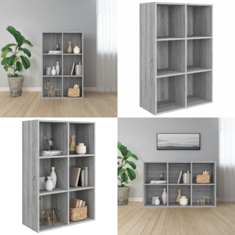 Libreria/Credenza Grigio Sonoma 66x30x98 cm Legno Multistrato - Credenza - Libreria in legno