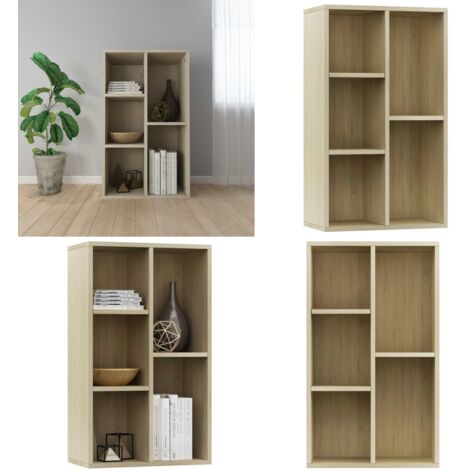 Libreria/Credenza Rovere Sonoma 50x25x80 cm Legno Multistrato - Credenza in rovere sonoma - Libreria con 5 scomparti
