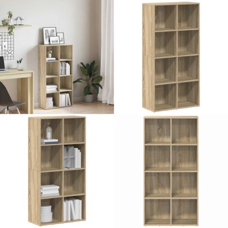 Libreria/Credenza Rovere Sonoma 66x30x130 cm Legno Multistrato - Credenza rovere sonoma - Libreria con 8 scomparti