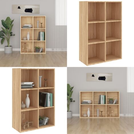 Libreria/Credenza Rovere Sonoma 66x30x98 cm Legno Multistrato - Credenza rovere sonoma - Libreria con 6 scomparti