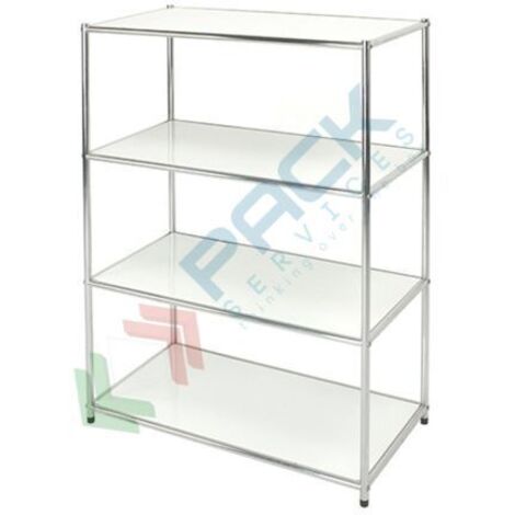 Libreria Cromata 4 Ripiani Bianchi Cm 40 X 80 X H. 120