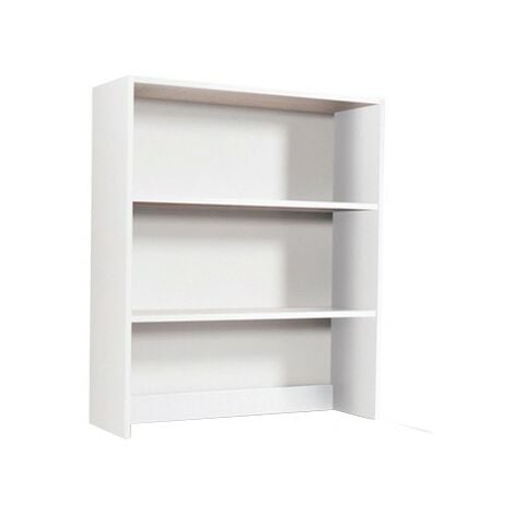 Libreria da appoggio per scrivania 2 ripiani Bianco Frassinato H.105x90x29cm (ANGELA)