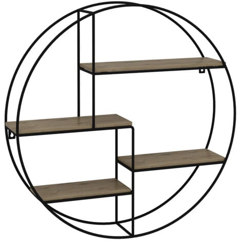Libreria da parete Fyrk, Rovere, 55 x 55 cm Rotondo, Vicco