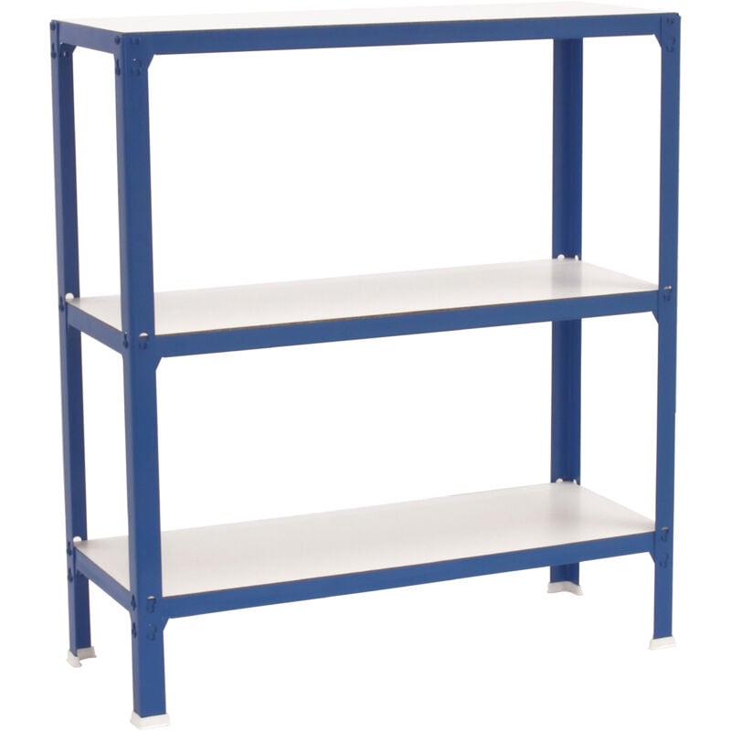Simonrack - Scaffale da Ufficio/Libreria, 900x1000x300 mm, 3 Ripiani, 150 kg per Ripiano, Legno Stile Industriale, Blu/Bianco – Simon Home