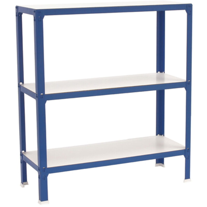 SimonRack Scaffale da Ufficio/Libreria, 900x800x300 mm, 3 Ripiani, 150 kg per Ripiano, Legno Stile Industriale, Blu/Bianco – Simon Home