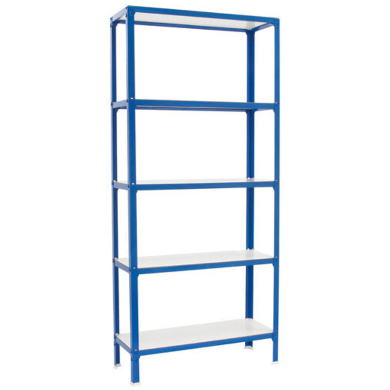 Simonrack - Scaffale da Ufficio/Libreria, 1800x1000x300 mm, 5 Ripiani, 150 kg per Ripiano, Legno Stile Industriale, Blu/Bianco – Simon Home