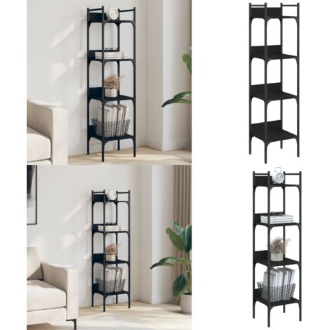 Librería de 4 estantes madera ingeniería negro 35x30x138,5 cm - Estantería de madera - Estantería de almacenamiento