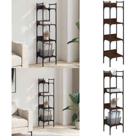 Librería de 4 estantes madera roble marrón 35x30x138,5 cm - Estantería de madera - Estantería de almacenamiento