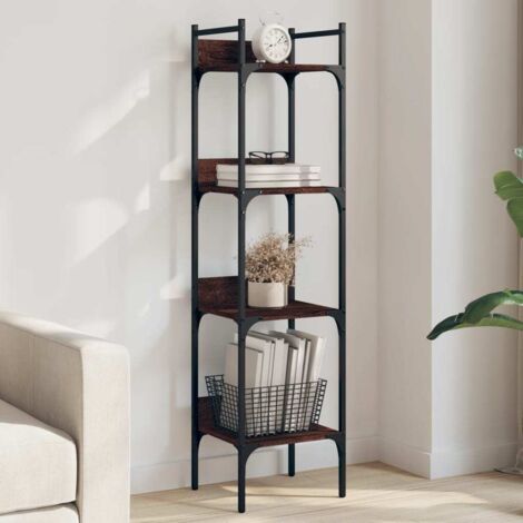 Librería de 4 estantes madera roble marrón 35x30x138,5 cm vidaXL