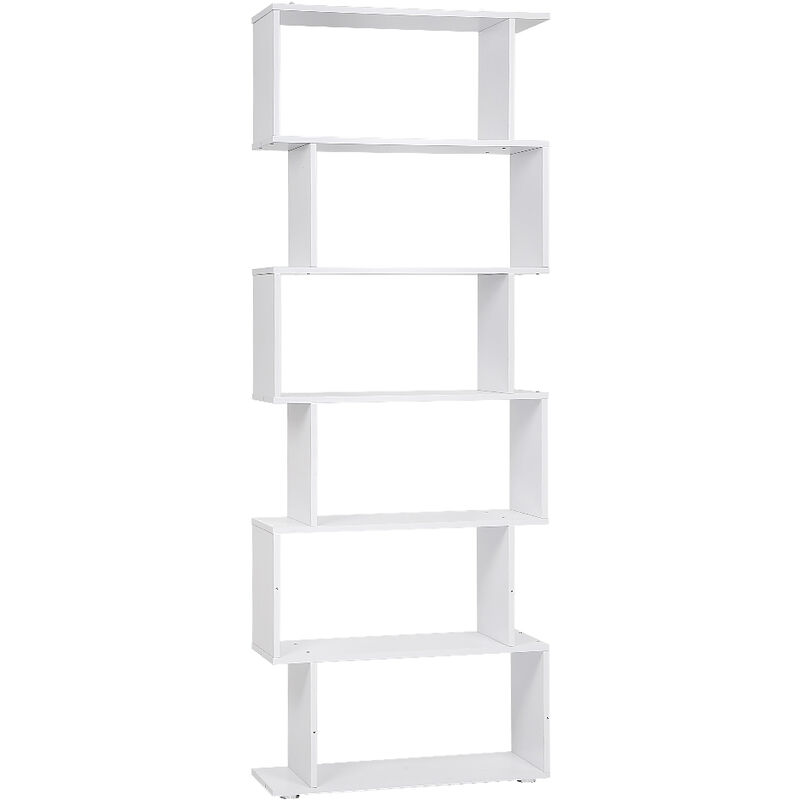 

Librería de almacenamiento con 6 estantes Estantería negra 70 × 24 × 190,5cm BLANCO