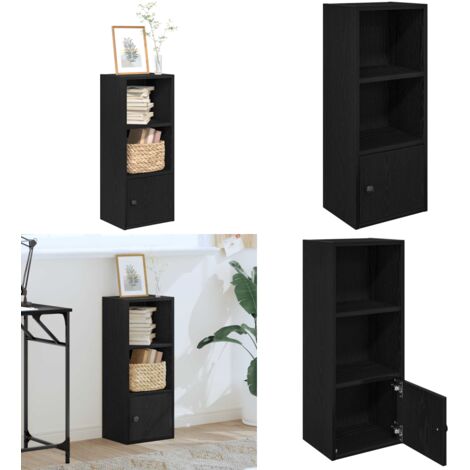 Librería de madera contrachapada roble negro 31x24x77 cm - Estantería de madera - Estantería de libros