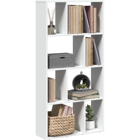 Librería de madera de ingeniería blanca 60x20x120 cm