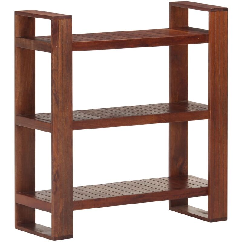 

Librería de madera maciza de acacia marrón miel 84x30x90 cm