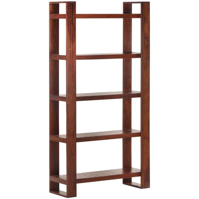 

Librería de madera maciza de acacia marrón miel 85x30x166 cm