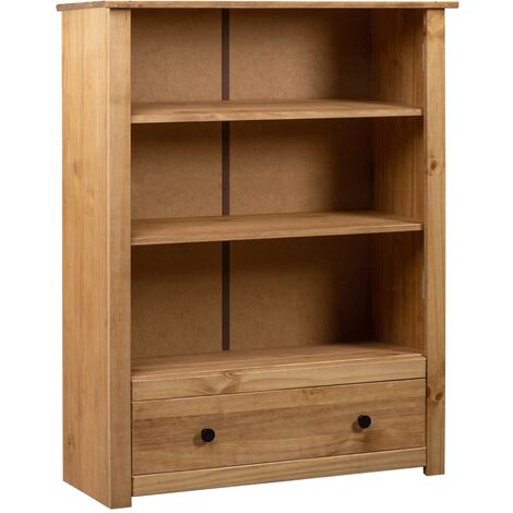 Librería de madera maciza de pino estilo Panamá 80x35x110 cm vidaXL - Marrón