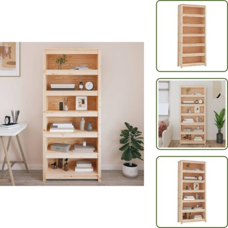 Libreria decorativa - vidaXL Libreria 80x35x183 cm in Legno Massello di Pino - Scaffalatura in legno