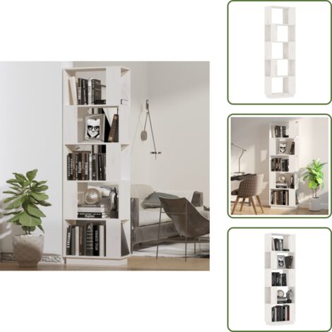 Libreria decorativa - vidaXL Libreria/Divisorio Bianco 51x25x163,5 cm Legno Massello di Pino - Scaffale in legno