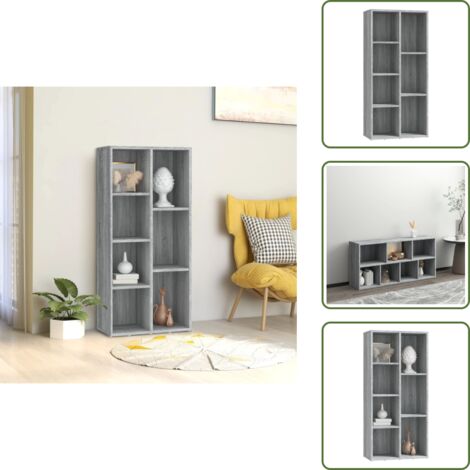 Libreria decorativa - vidaXL Libreria Grigio Sonoma 50x25x106 cm - Libreria con scomparti