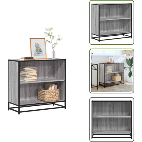 Libreria decorativa - vidaXL Libreria Grigio Sonoma 80,5x35x76 cm in Legno Multistrato - Libreria con ripiani