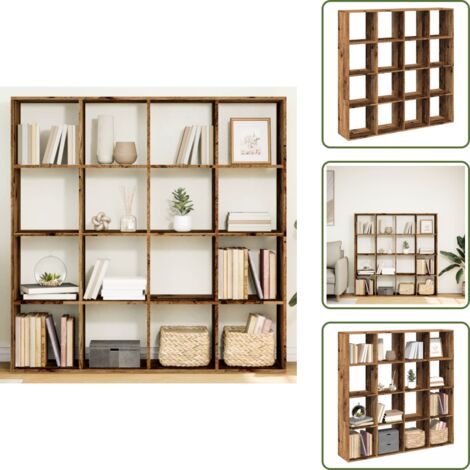 Libreria decorativa - vidaXL Libreria Legno Antico 137,5x29x137,5 cm in Legno Multistrato - Libreria con scomparti