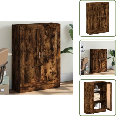Libreria decorativa - vidaXL Libreria Rovere Fumo 82,5x30,5x115 cm in Legno Multistrato - Libreria con scomparti