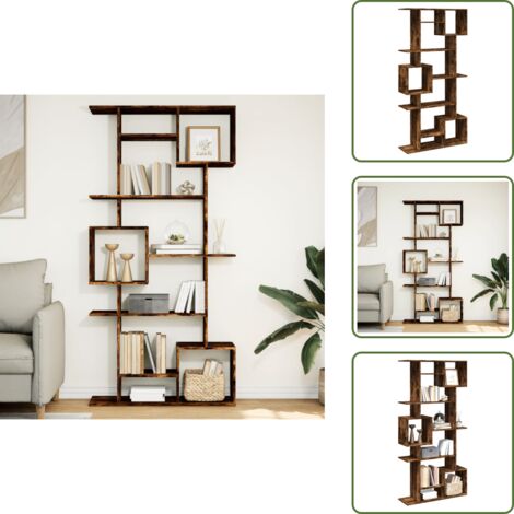 Libreria decorativa - vidaXL Libreria Rovere Fumo 92x29x188 cm in Legno Multistrato - Libreria con scaffale